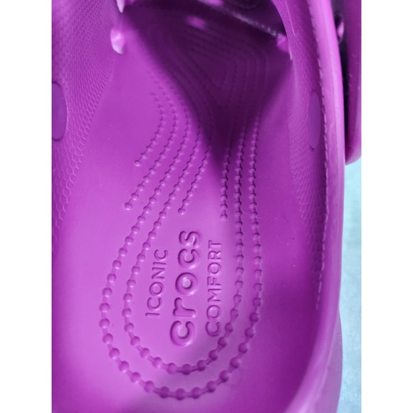 Crocs Classic Crush Women's Size 9 Pink Fuchsia Platform Clog Men's 7 Like New - Picture 4 of 14